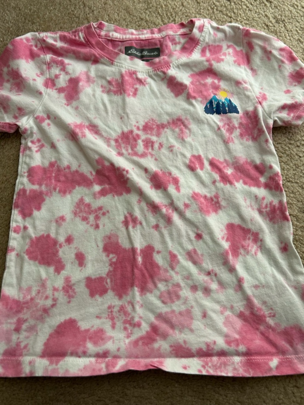 Eddie Bauer Girls size 7-8 Pink Tie-Dye Shirt